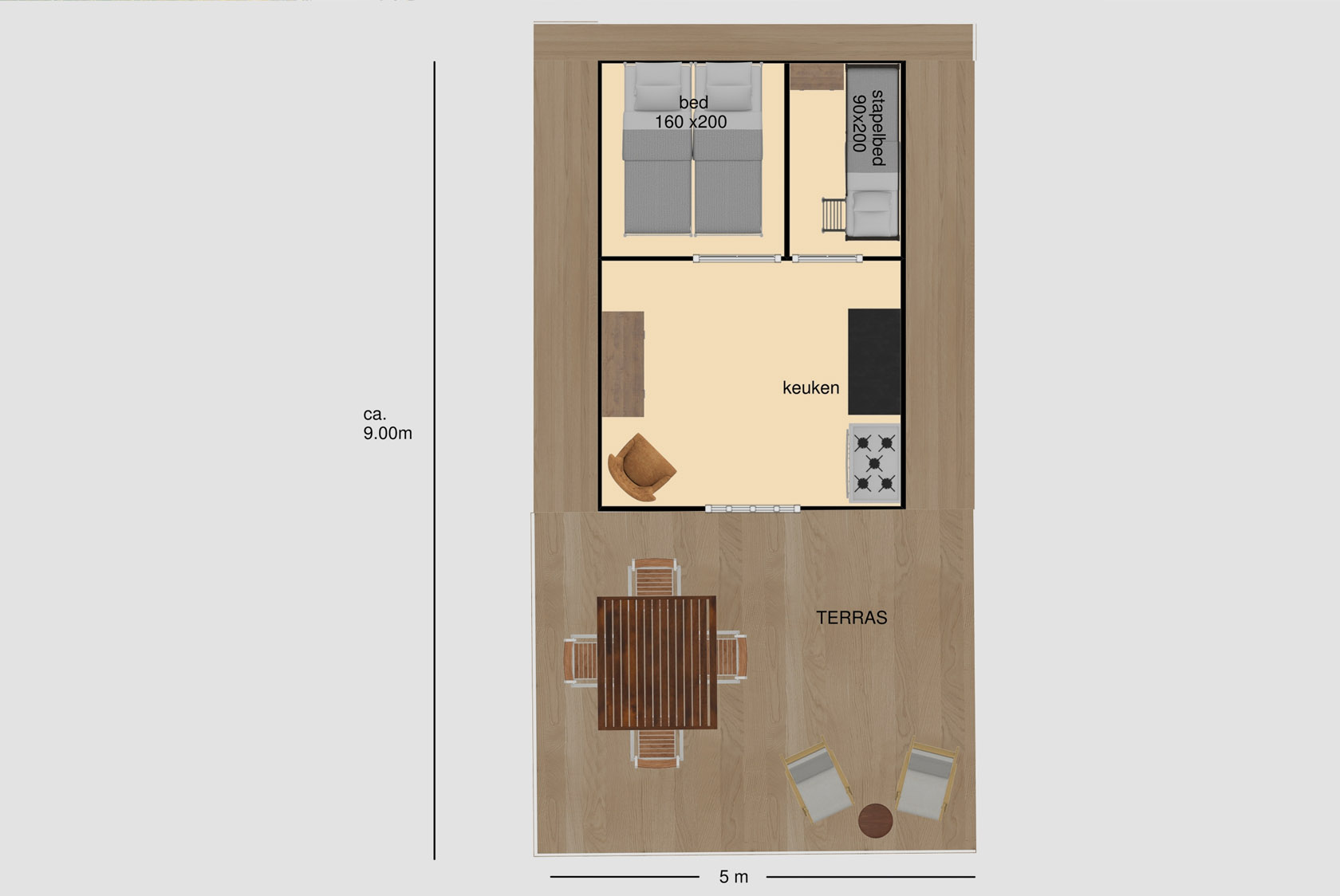 Plattegrond Safaritent glamping Frankrijk